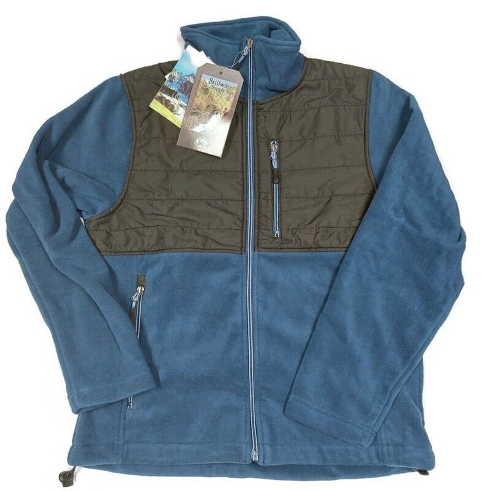Stillwater Supply Co Mens Size M Full Zip Long Sleeve Jacket Coat Black Blue